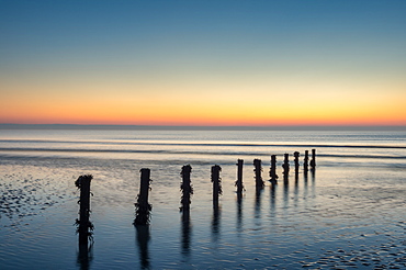 Groynes, Brean Beach, Somerset, England, United Kingdom, Europe