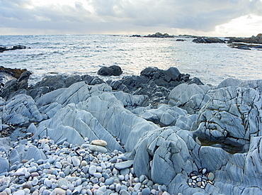 Sea bleached rocks, Isle of Colonsay, Inner Hebrides, Scotland, United Kingdom, Europe