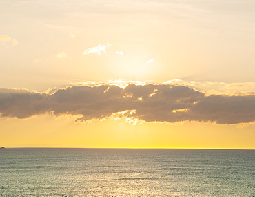 Late evening sun over a calm sea, United Kingdom, Europe