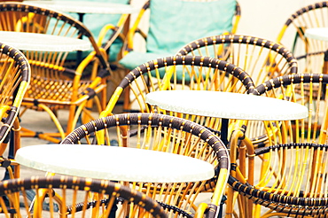 Cafe tables, France, Europe