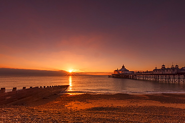 Sunrise at Eastbourne Pier, Eastbourne, East Sussex, England, United Kingdom, Europe