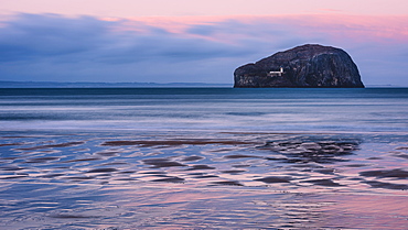 Bass Rock at sunset, Scotland, United Kingdom, Europe