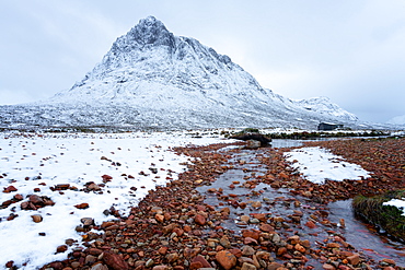 Buchaille Etive Mor in the snow, Glencoe, Scottish Highlands, Scotland, United Kingdom, Europe