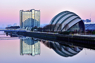 Sunrise at The Clyde Auditorium (the Armadillo), Glasgow, Scotland, United Kingdom, Europe