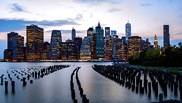 Manhattan skyline, New York City, United States of America, North America