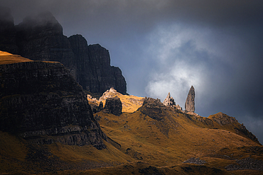 The Old Man of Storr mountain on the Isle of Skye, Inner Hebrides, Scotland, United Kingdom, Europe