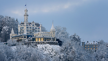 Chateau Gutsch in winter, Lucerne, Switzerland, Europe