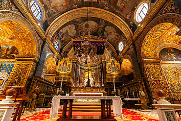 Interior of St. John's Co-Cathedral, UNESCO World Heritage Site, Valletta, Malta, Mediterranean, Europe