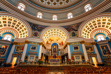 Interior of the Mosta Rotunda (Dome), Mosta, Malta