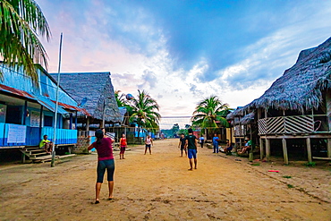 Local village along the Amazon River, Peru, South America