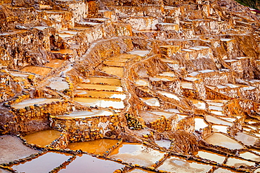 Salt mines, Maras, Sacred Valley, Peru, South America