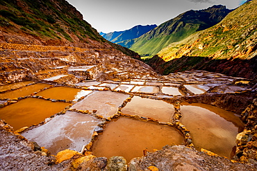 Salt mines, Maras, Sacred Valley, Peru, South America