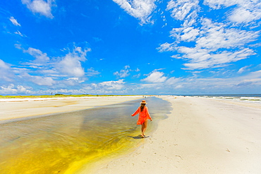 White sand beaches on Ship Island, Gulf Coast, Mississippi, United States of America, North America