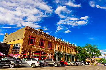 Street view of store fronts in Downtown Rapid City, South Dakota, United States of America, North America