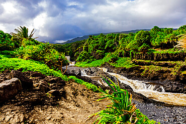 Beautiful waterfall on Maui, Hawaii, United States of America, North America