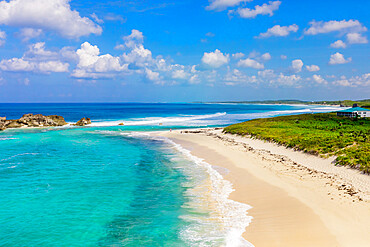 View of the beach along the Crossing Places hiking trail behind Dragon Cay Resort, Turks and Caicos Islands, Atlantic, Central America