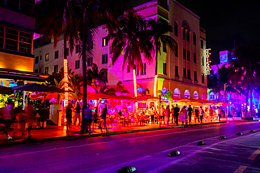 Miami nightlife on Ocean Drive, Miami, Florida, United States of America, North America