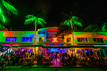 Miami streets at night, Miami, Florida, United States of America, North America