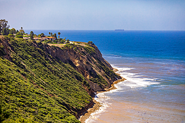 Palos Verdes cliffs and coastline, California, United States of America, North America