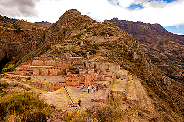 Pisaq Ruins from a distance, Sacred Valley, Peru, South America