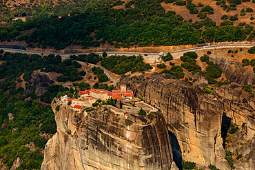 View of the Meteora Monasteries, UNESCO World Heritage Site, Thessaly, Greece, Europe