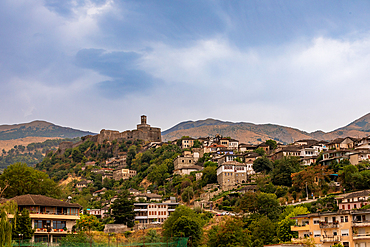 View of Castle of Gjirokastra, UNESCO World Heritage Site, Albania, Europe