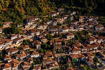 Bird's eye view of the city of Berat, Albania, Europe