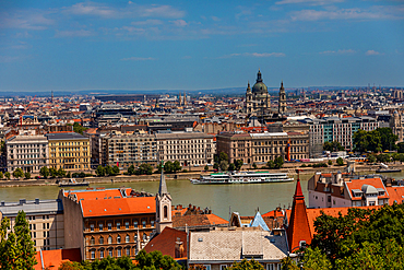 View of Budapest and River Danube, UNESCO World Heritage Site, Budapest, Hungary, Europe