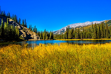 View of lake in Denali National Park, Alaska, United States of America, North America