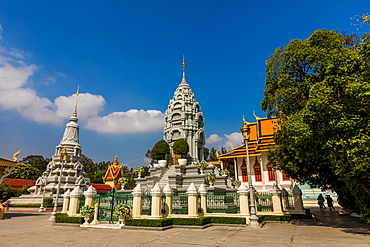 Temples at the Royal Palace in Phnom Penh, Cambodia, Indochina, Southeast Asia, Asia