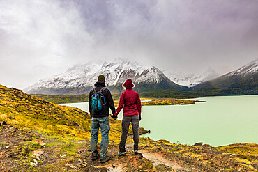 Enjoying the peaceful and beautiful scenery of Torres del Paine National Park, Patagonia, Chile, South America