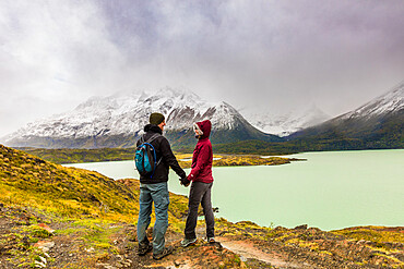 Enjoying the peaceful and beautiful scenery of Torres del Paine National Park, Patagonia, Chile, South America