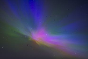 The Northern Lights (Aurora Borealis), displaying a kaleidoscope of exploding colours in the dark skies of Northern England, United Kingdom, Europe