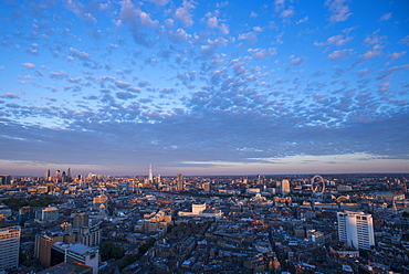 A view of London and the River Thames from the top of Centre Point tower including The Shard, Tate Modern and Tower Bridge, London, England, United Kingdom, Europe