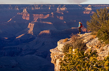 Sunset from the south rim of the Grand Canyon at Shoshone Point, UNESCO World Heritage Site, Arizona, United States of America, North America