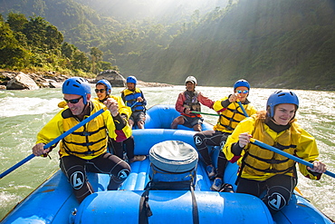 Rafting trip on the Trisuli River, Nepal, Asia