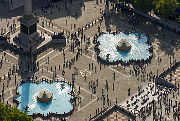 An aerial view of Trafalgar Square in London, England, United Kingdom, Europe