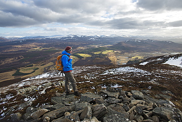 A view across the Cairngorms from the top of Creag Dubh near Newtonmore, Cairngorms National Park, Scotland, United Kingdom, Europe