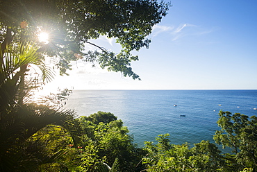 Sunset at Castara Bay in Tobago, Trinidad and Tobago, West Indies, Caribbean, Central America