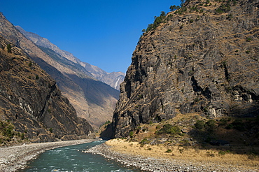 The Kali Gandaki is one of the major rivers of Nepal, Manaslu Region, Nepal, Himalayas, Asia