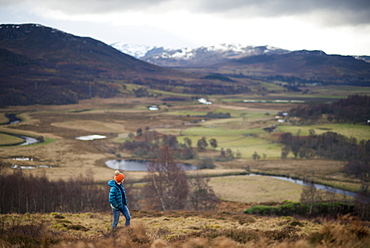 Walking near Newtonmore in the Cairngorms National Park, Highlands, Scotland, United Kingdom, Europe