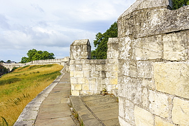 Medieval city walls, York, North Yorkshire, England, United Kingdom, Europe