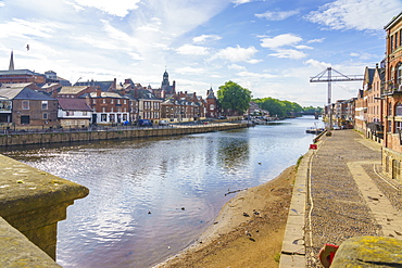 The River Ouse runs through the historic city of York, North Yorkshire, England, United Kingdom, Europe