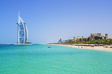 Burj Al Arab hotel, iconic Dubai landmark, Jumeirah Beach, Dubai, United Arab Emirates, Middle East