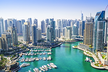 High view of Dubai Marina, Dubai, United Arab Emirates, Middle East