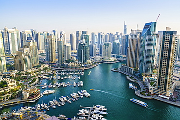 High view of Dubai Marina, Dubai, United Arab Emirates, Middle East