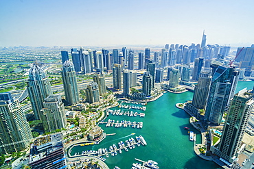 High view of Dubai Marina, Dubai, United Arab Emirates, Middle East