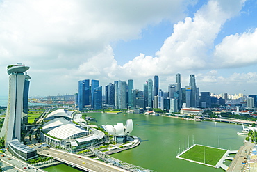 The towers of the Central Business District and Marina Bay in the morning, Singapore, Southeast Asia, Asia