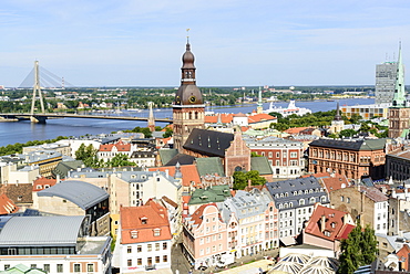 View of Old Town, UNESCO World Heritage Site, Riga, Latvia, Europe