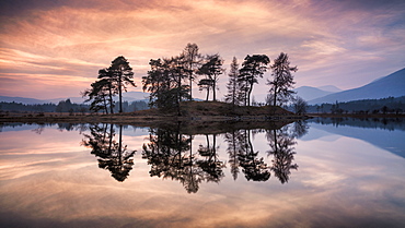 Sunset over Loch Tulla and Black Mount, The Central Highlands, Scotland, United Kingdom, Europe